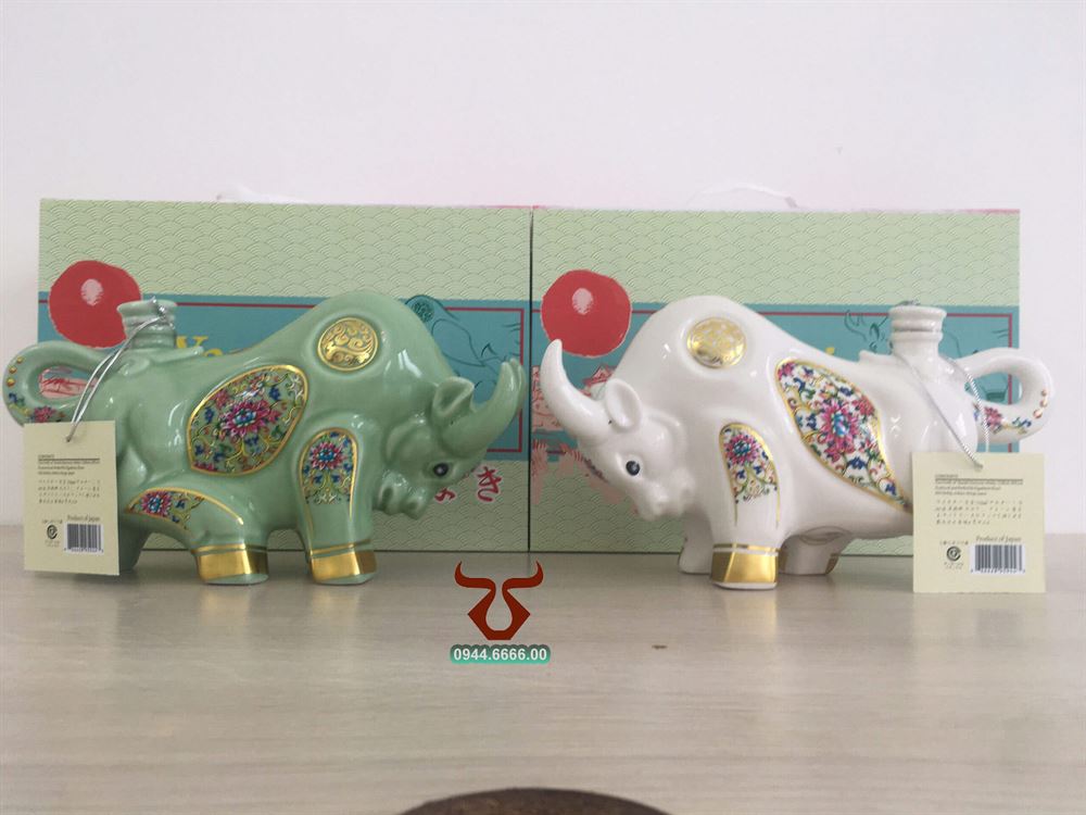 Rượu con Trâu sứ Yamaki trắng