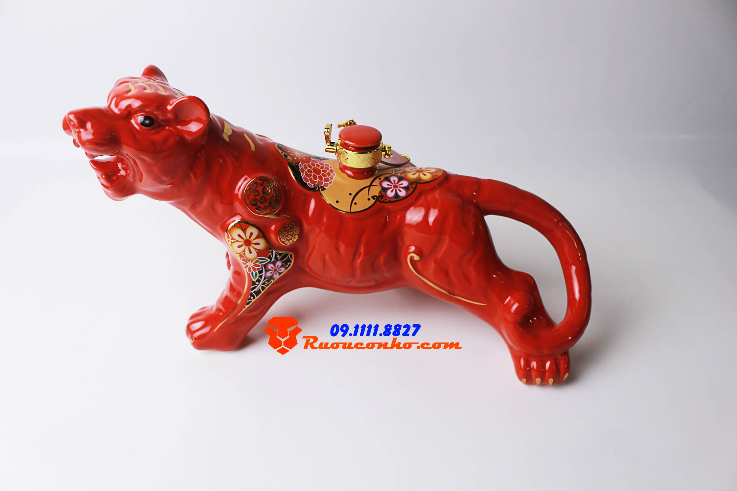 Rượu con hổ sứ Yamaki - Đỏ 