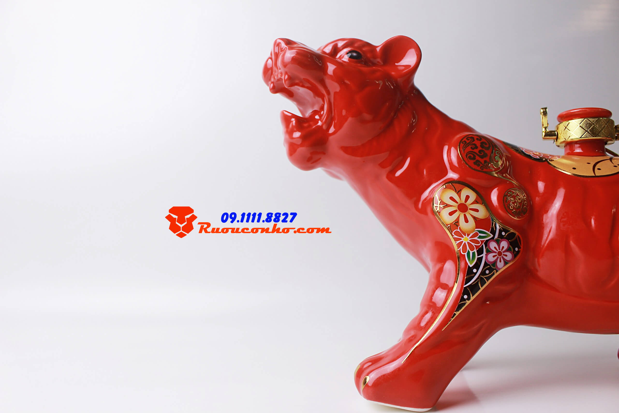 Rượu con hổ sứ Yamaki - Đỏ 