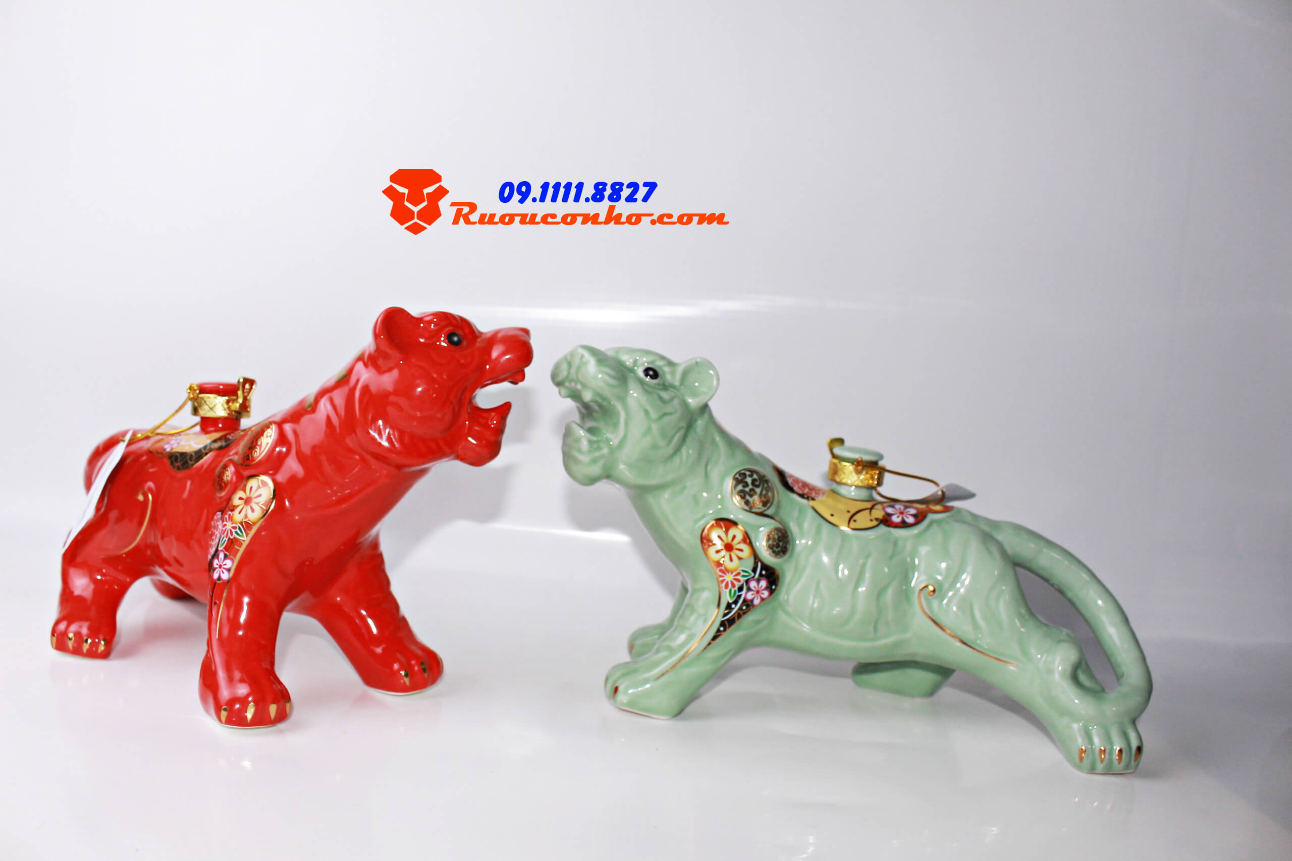 Rượu con hổ sứ Yamaki - Đỏ 